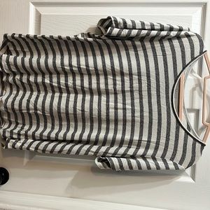 Short sleeve striped sweater tee